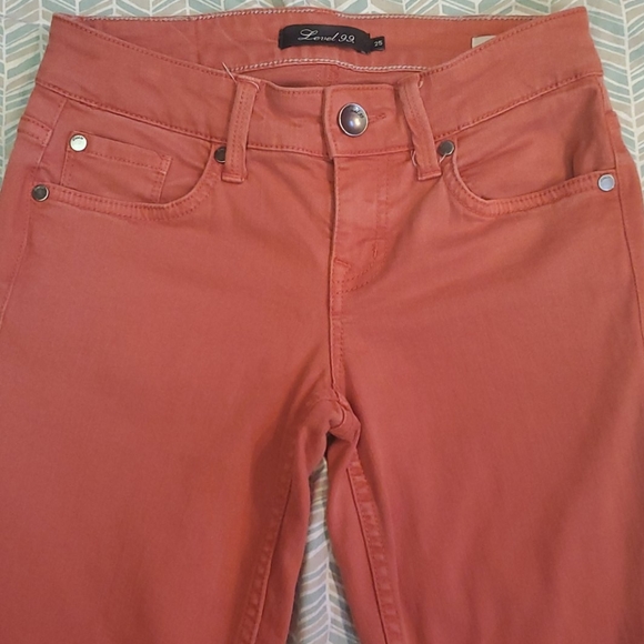 ANTHRO Level 99 Liza Skinny jeans coral sz 25 - Picture 3 of 8